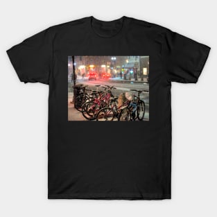 Snowy Bicycles Harvard Square Cambridge MA T-Shirt